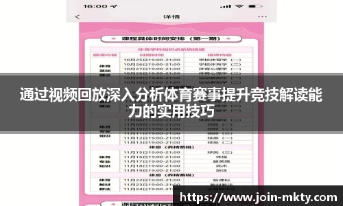 通过视频回放深入分析体育赛事提升竞技解读能力的实用技巧