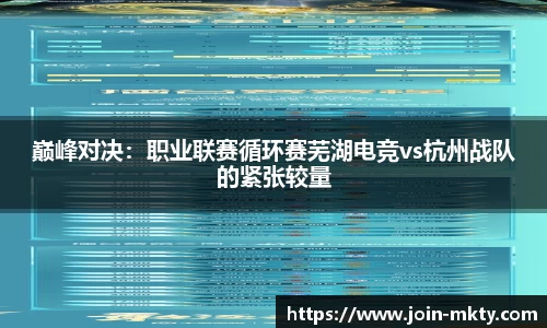 巅峰对决：职业联赛循环赛芜湖电竞vs杭州战队的紧张较量